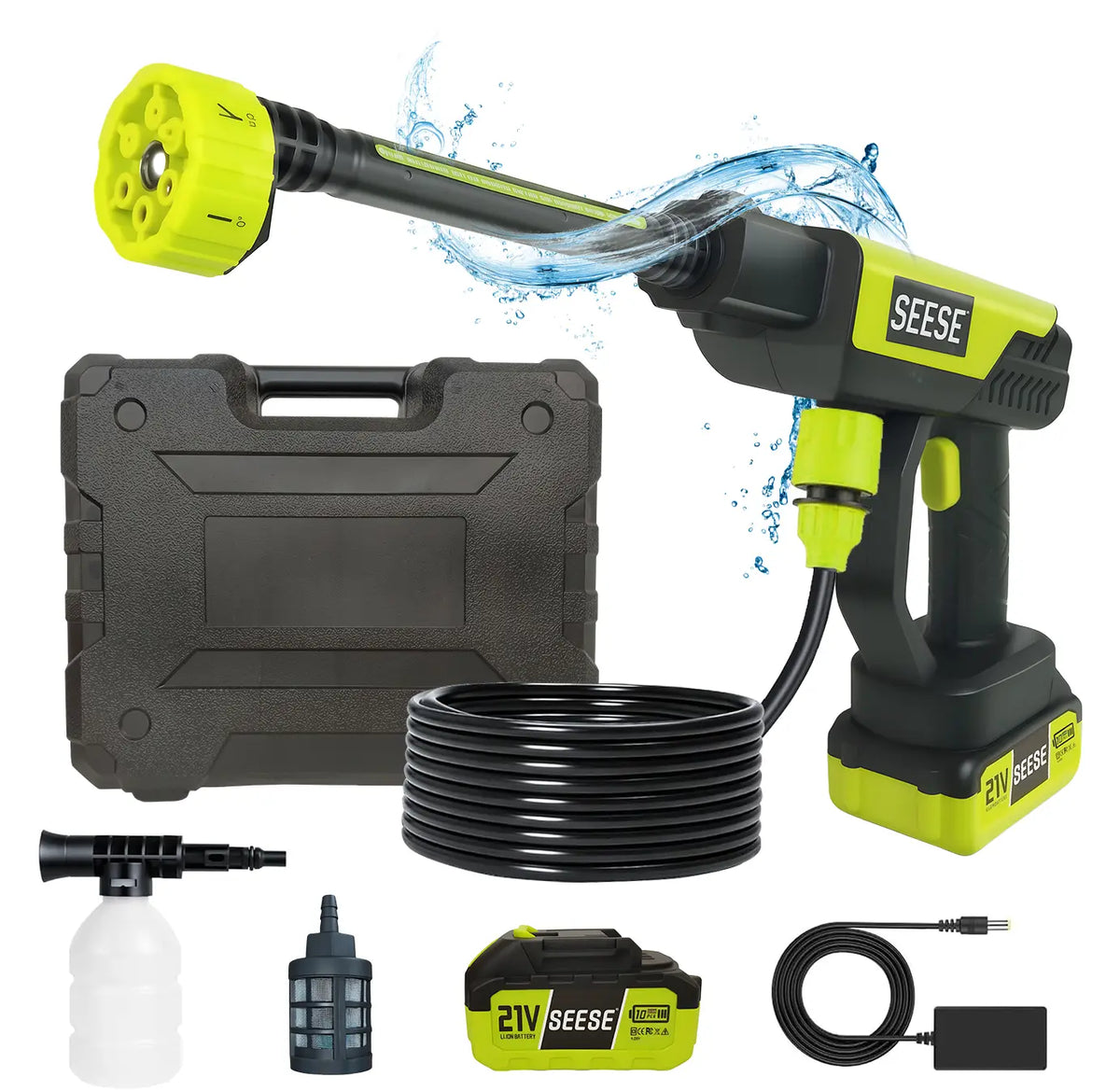 Cordless Pressure Washer with Single Port Charger Base, Portable Bottle Washer for Car, Home Cleaning & Garden Watering