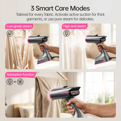 Handheld Garment Steamer & Iron 2-in-1 – 1400W, 270ml, Portable Travel Clothes Steamer with Large Ceramic Heat Panel