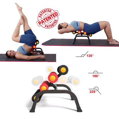 Mini Inversion Table & Glutes Trainer Machine – Lower Back & Waist Exercise, Strength Training & Relaxation with Foam Rollers