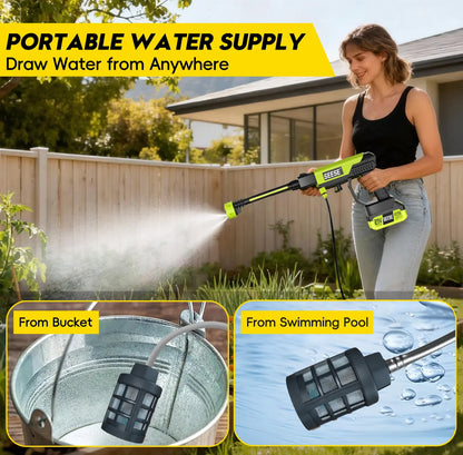 Cordless Pressure Washer with Single Port Charger Base, Portable Bottle Washer for Car, Home Cleaning & Garden Watering