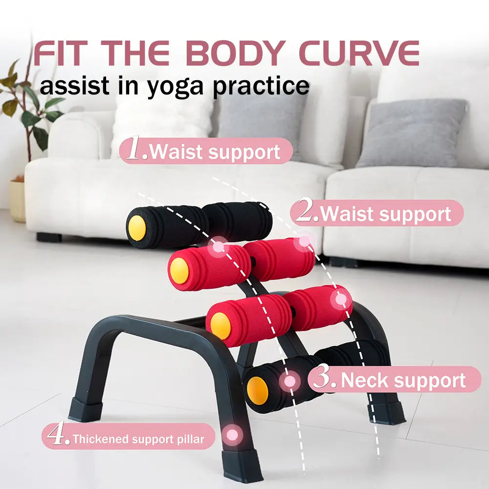 Mini Inversion Table & Glutes Trainer Machine – Lower Back & Waist Exercise, Strength Training & Relaxation with Foam Rollers
