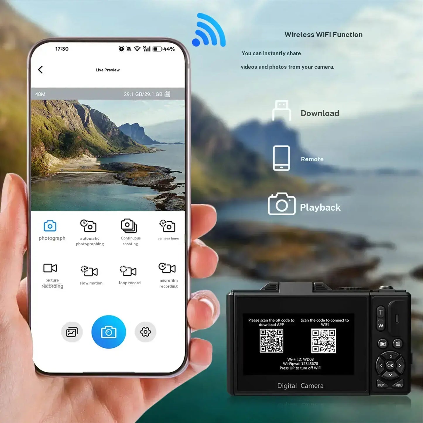 4K Digital Camera, 64MP with 3" 180° Flip Screen, 18X Zoom, 32GB SD Card & 2 Batteries – Perfect Gift
