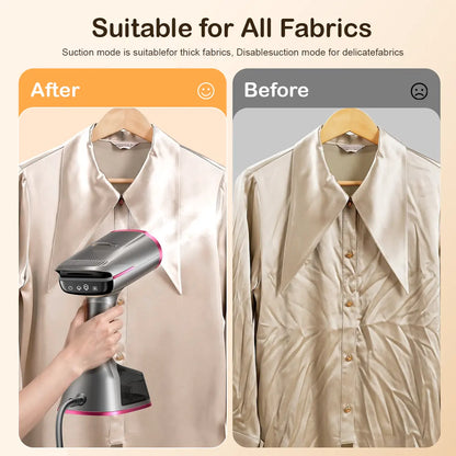 Handheld Garment Steamer & Iron 2-in-1 – 1400W, 270ml, Portable Travel Clothes Steamer with Large Ceramic Heat Panel